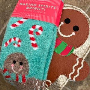 Gingerbread socks, and gift bag